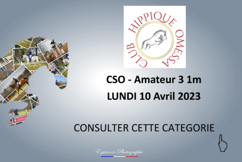 CSO - Amateur 3 1m - Club Hippique d'Omessa - 10/04/2023